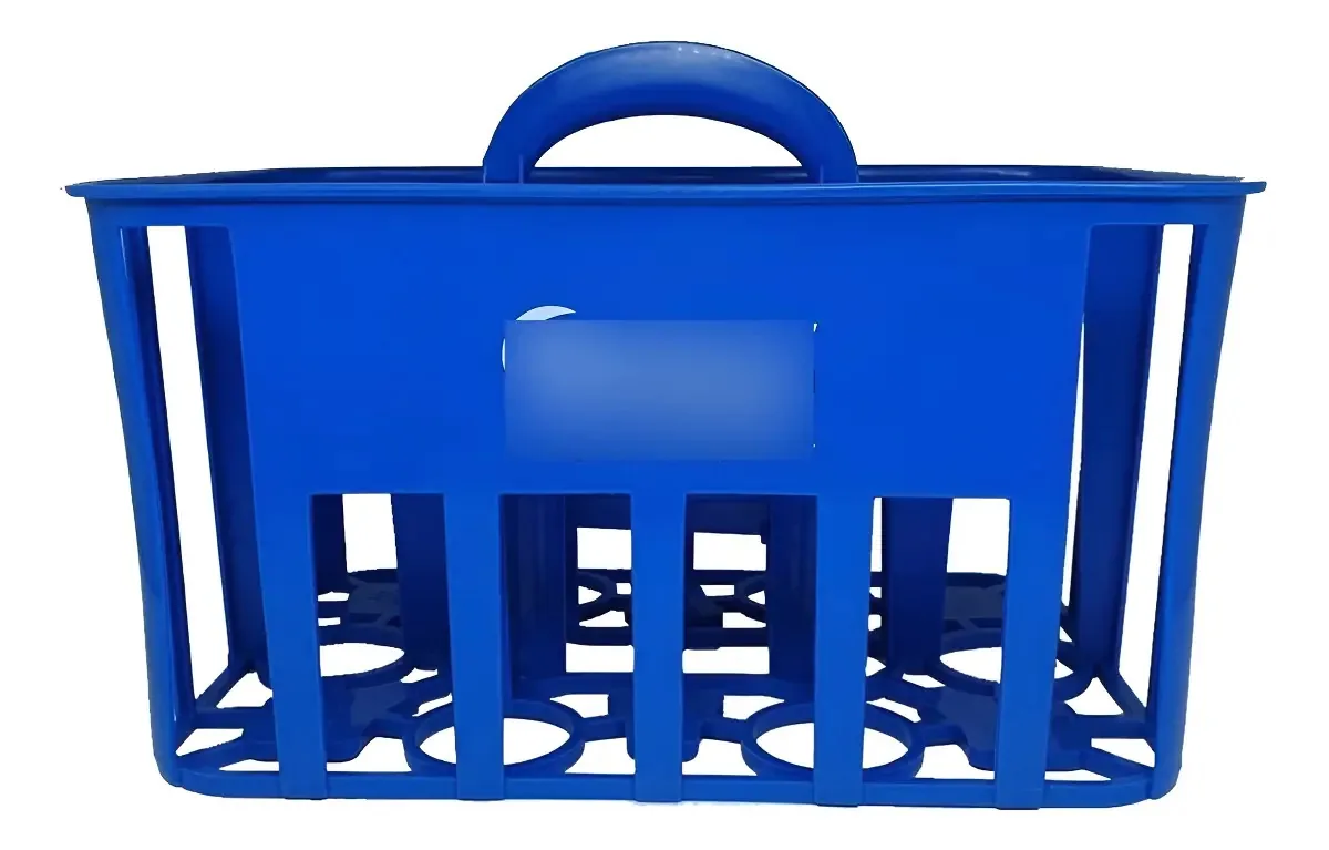 Cesta Porta Garrafas 1 Litro Para 6 Squeezes Cor Azul