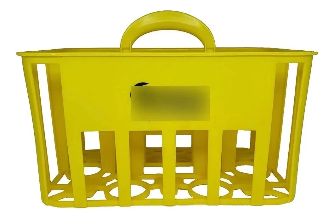 Cesta Porta Garrafas 1 Litro Para 6 Squeezes Cor Amarelo