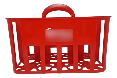 Cesta Porta Garrafas 1 Litro Para 6 Squeezes Cor Vermelho