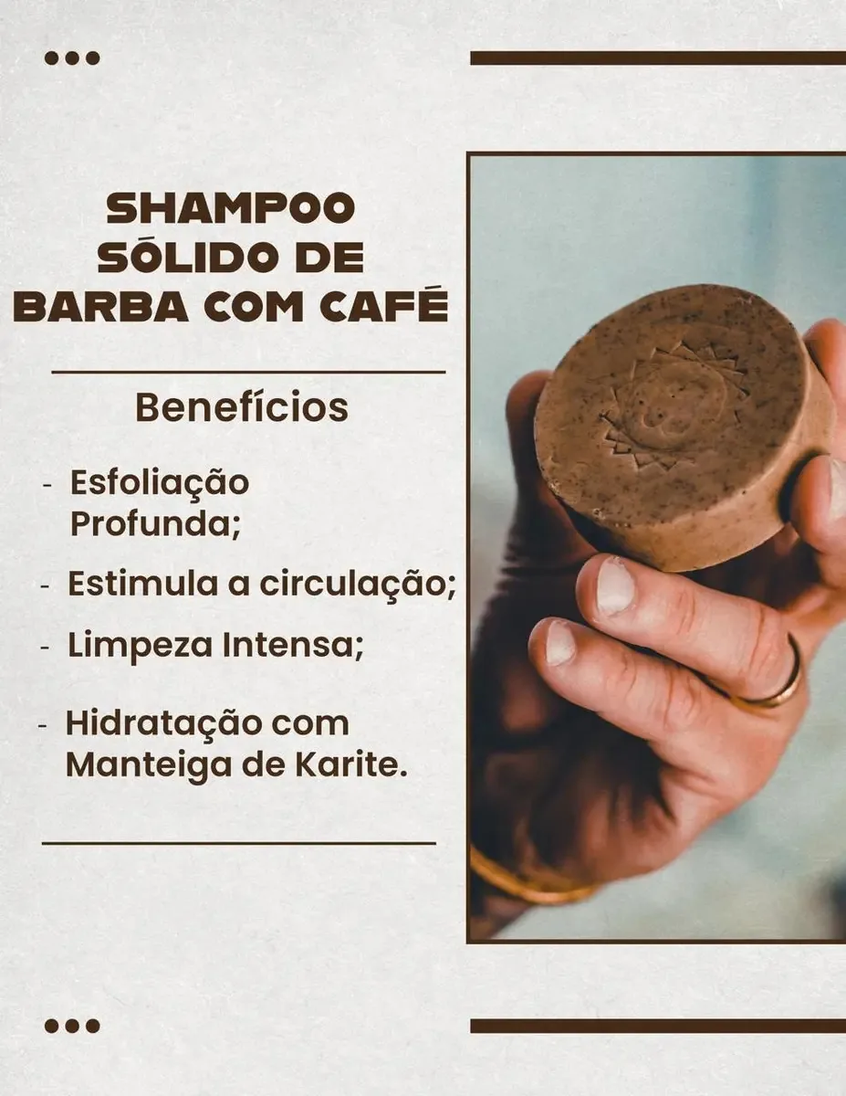 Kit De Shampoo Em Barra P/ Barba - Limpa, Esfolia E Hidrata