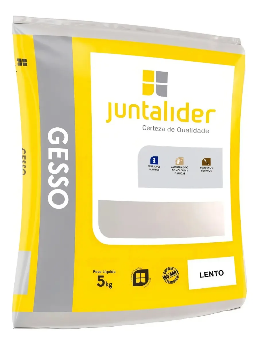 Gesso Juntalider 5kg Secagem Lenta Artesanato e Reparos Branco