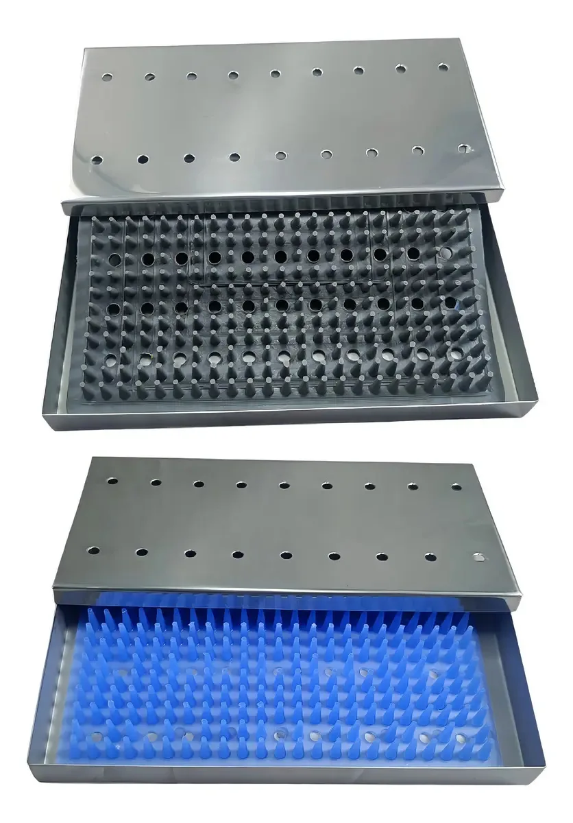 Kit de 2 Estojos Cirúrgicos Flexinox de Aço Inoxidável Perfurado 20 cm