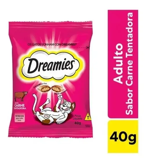 Petisco Dreamies Carne Para Gatos Adultos 40 G