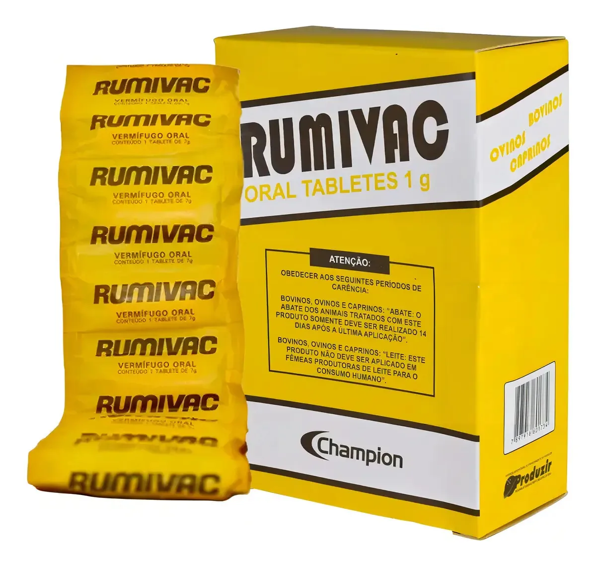 Vermífugo Rumivac Oral Champion 8 Tabletes 1g Bovinos Ovinos