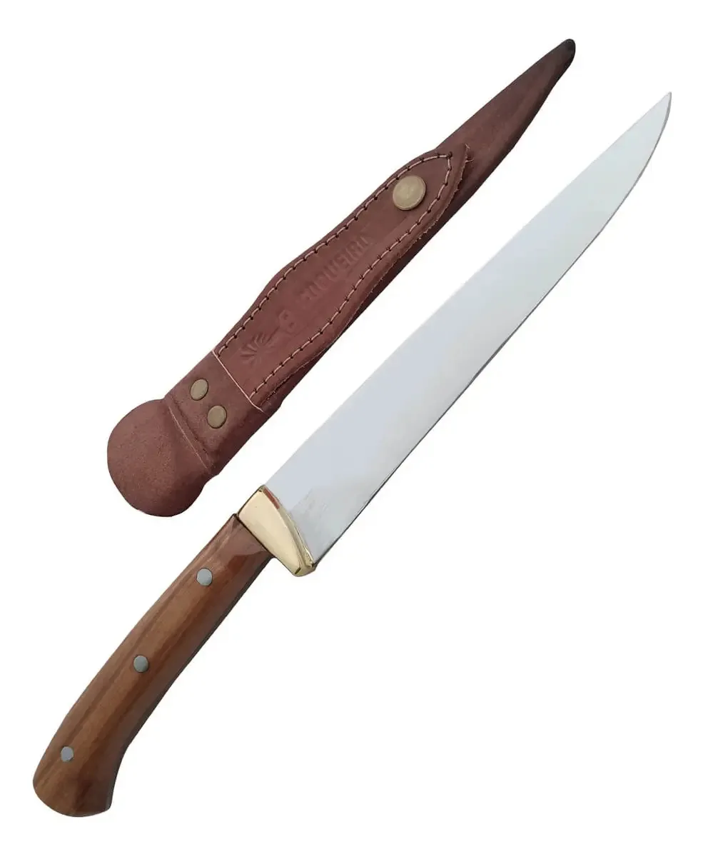 Faca Coqueiro Estreita Artesanal 3mm Full Tang 8 Aço Carbono