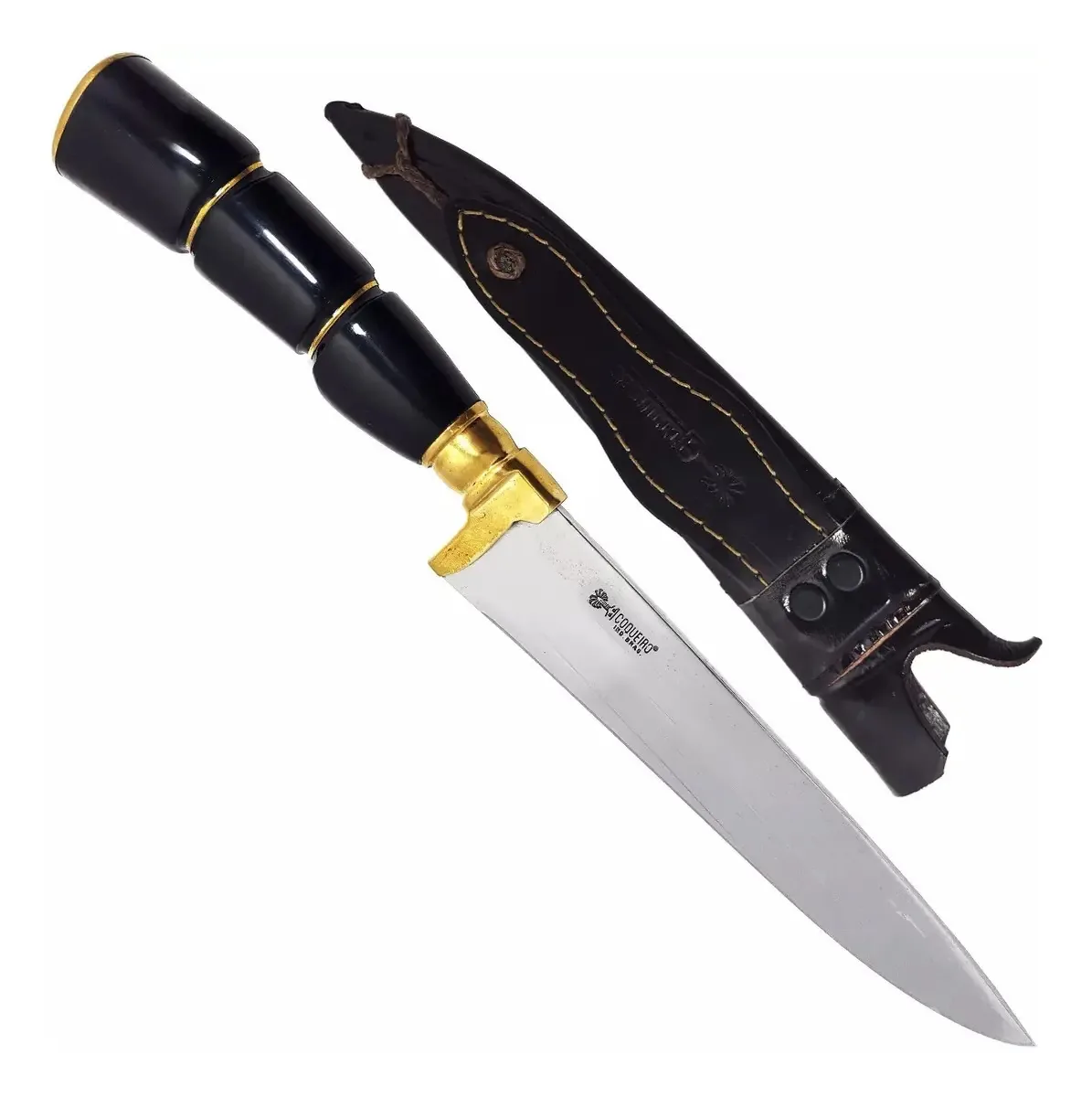 Faca Gaucha 7'' Para Churrasco Aço Carbono Bainha De Couro