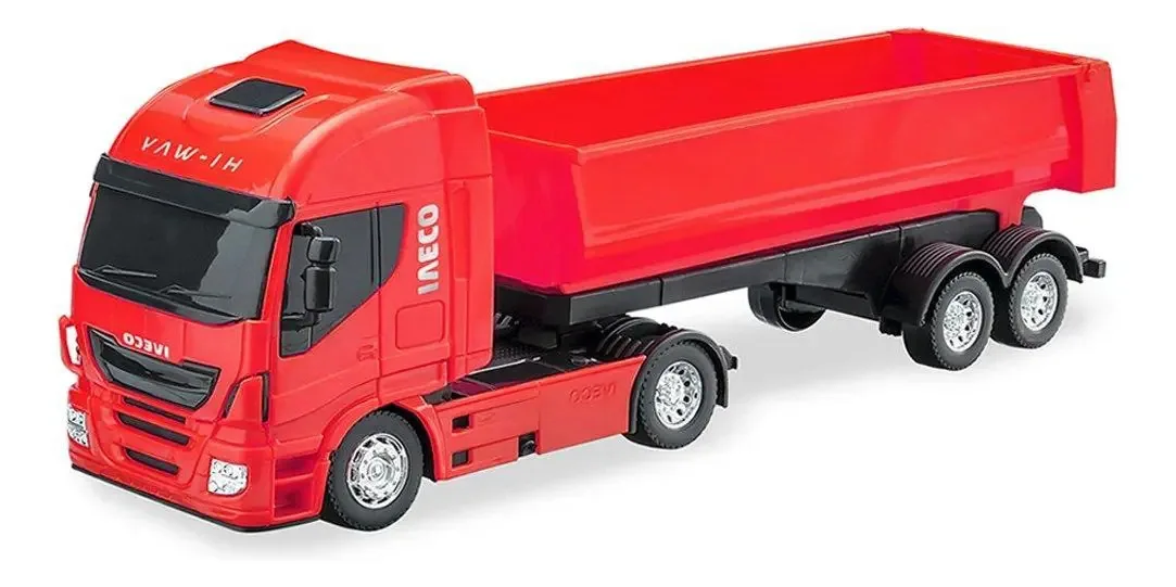 Brinquedo Caminhão Basculante Hi Way Iveco Vermelho