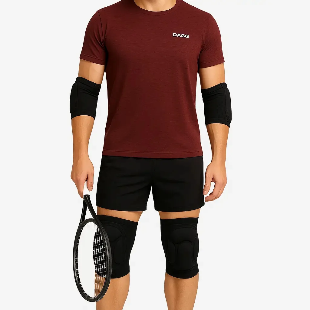 Kit Cotoveleira + Joelheira Anti-impacto Para Vôlei Futsal Par Proteção Dagg