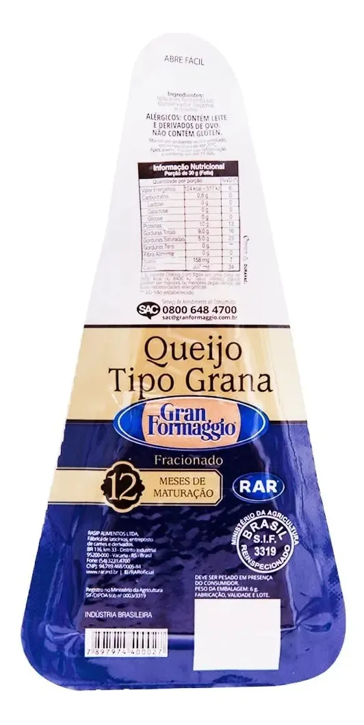 Queijo Gran Formagio 12 M Fracionado 300g