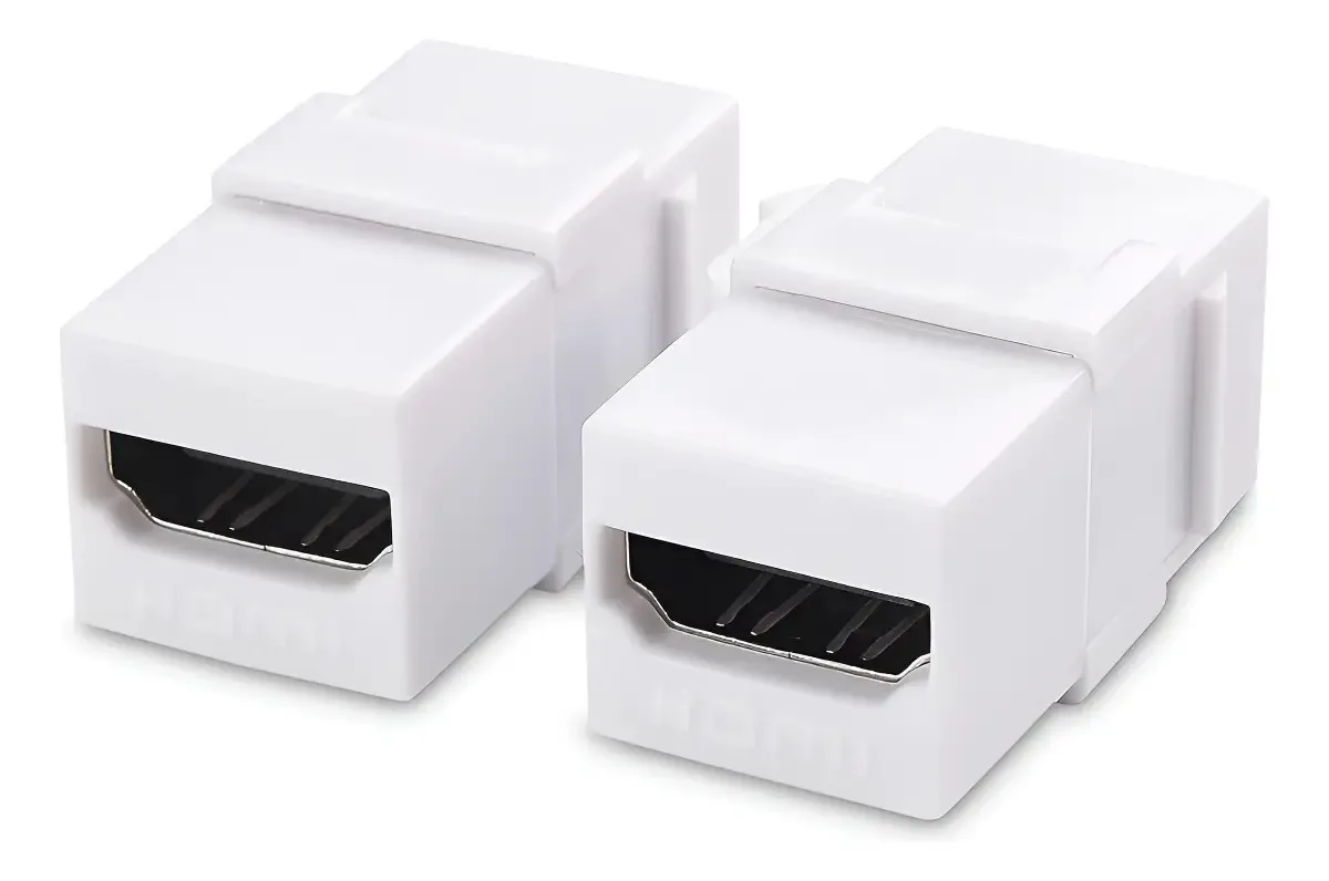 Kit 2 Adaptadores HDMI Keystone Fêmea para Tomada Embutir
