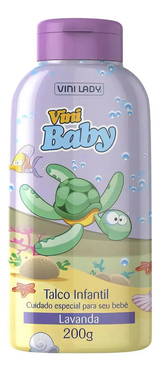Talco Infantil Bebê Lavanda 200g Persona Tartaruga Vini Lady