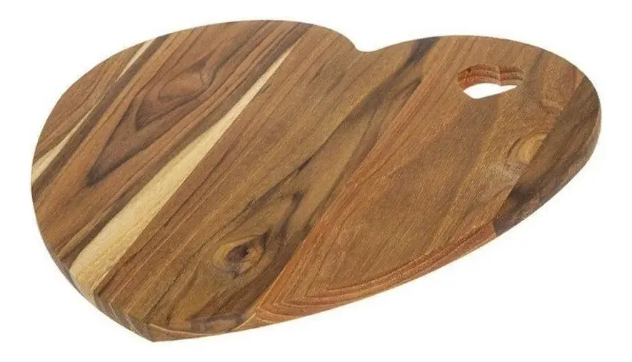 Tabua Coracao Teca P Mesa Posta 23x24cm 1291 Stolf