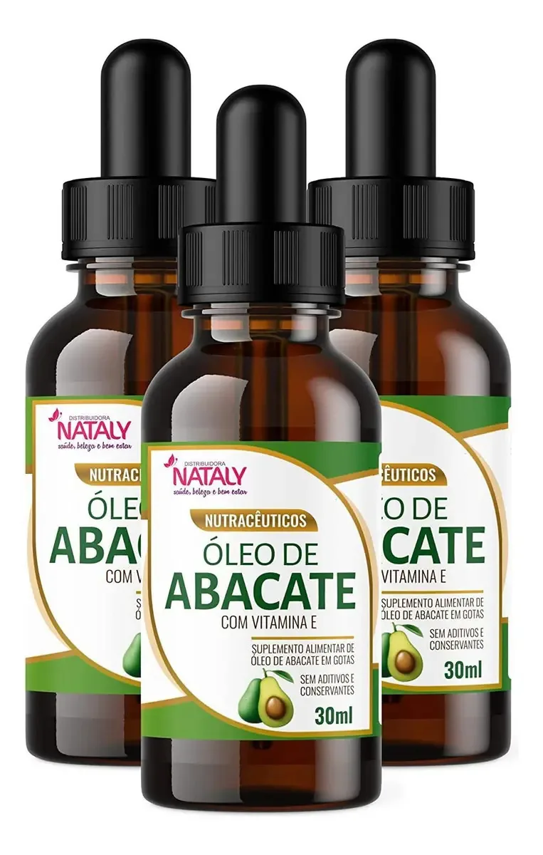 Kit 3 Óleo Abacate Premium Vitamina E Extravirgem 30ml