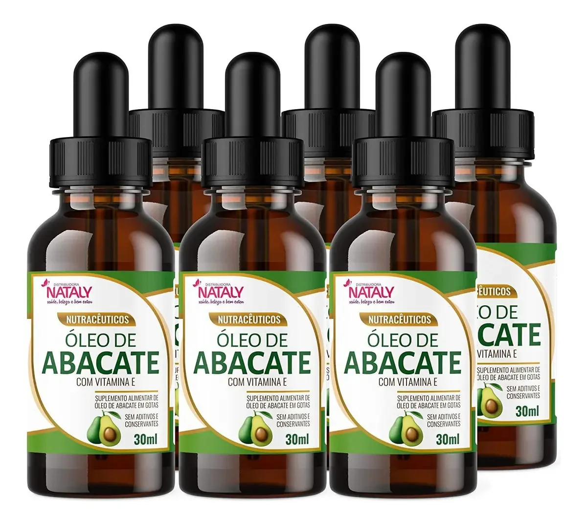 Kit 6 Óleo Abacate Premium Vitamina E Extravirgem 30ml