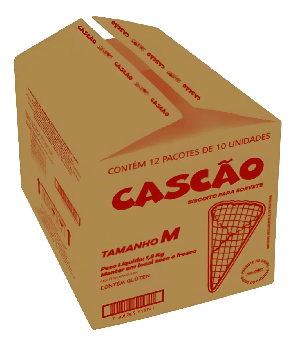 Casca Para Sorvete Cascao Tamanho Médio C/ 120 Un