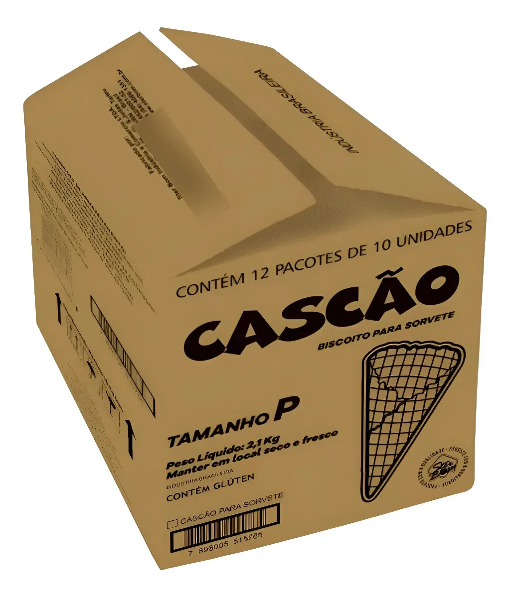 Casquinha Pronta Para Sorvete Tipo Cascao Pequeno C/ 120 Un