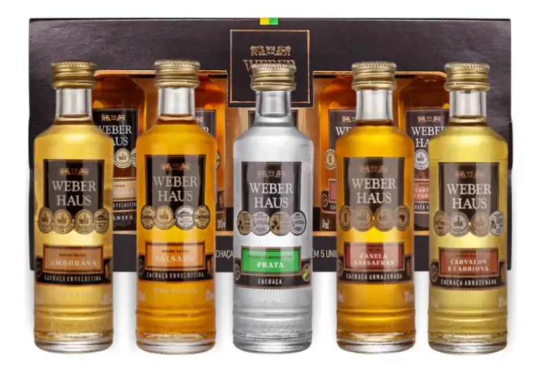 Estojo Com 5 Unid. De Cachaca Weber Haus 50 Ml