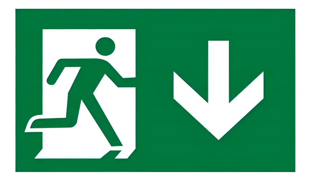 Placa De Sinalização Seta Para Baixo Sinalize