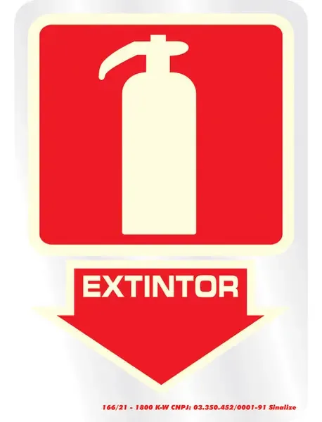 Placa De Alumínio Extintor Fotoluminescente 16x23cm