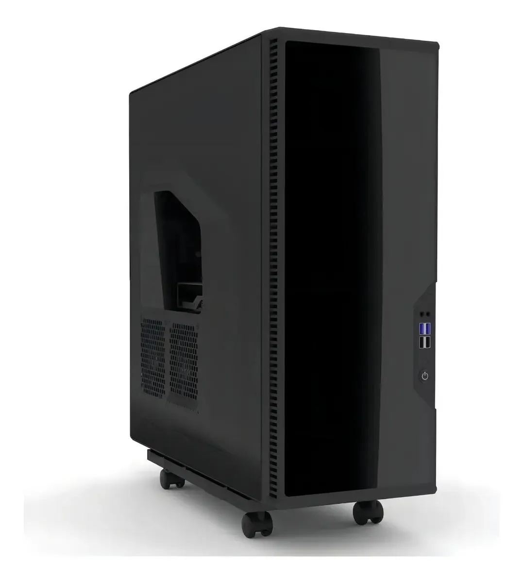 Suporte Cpu Skate Home Office Com Rodízio Preto