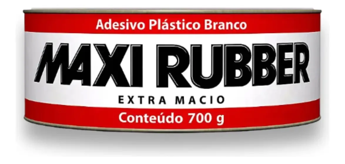 Massa Adesiva Plástica Maxi Rubber Branca 700g