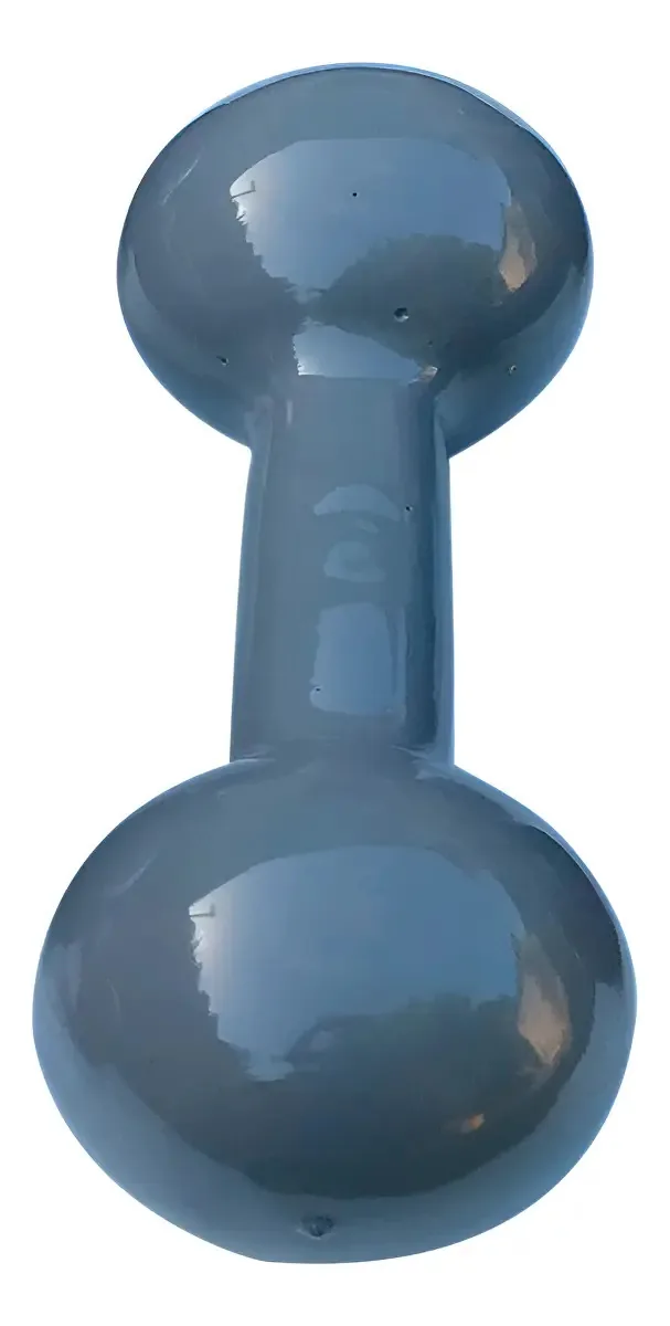 Halter 9kg Emborrachado Equilibrio Fitness Cinza PVC Musculação