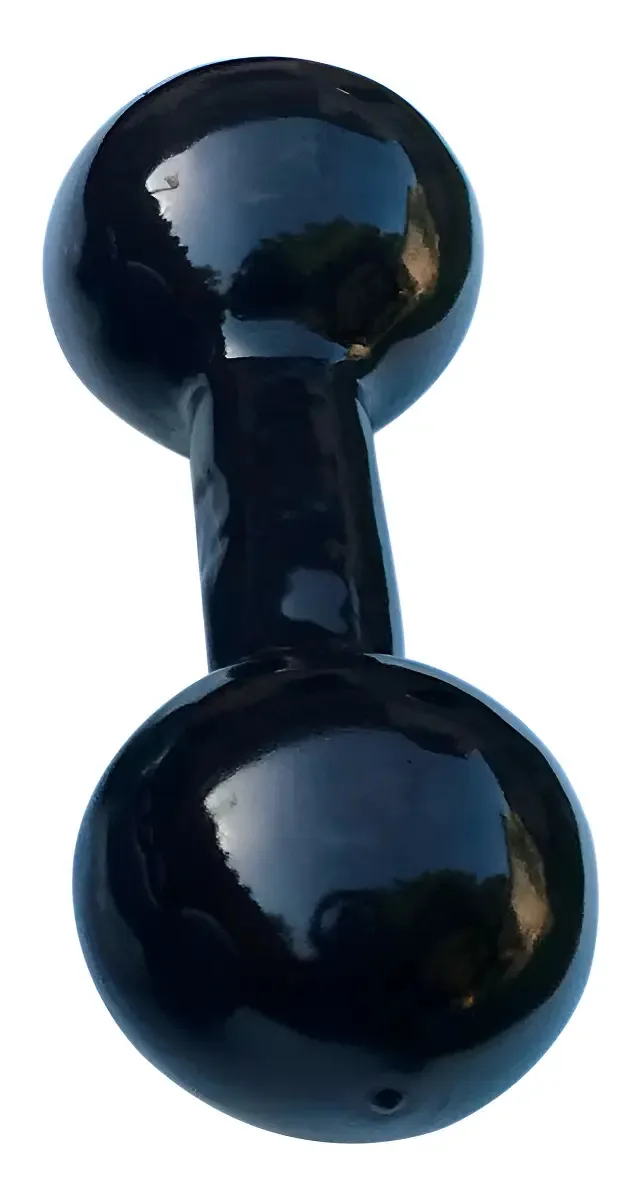 Halter 10kg Emborrachado Equilibrio Fitness Cor Preto
