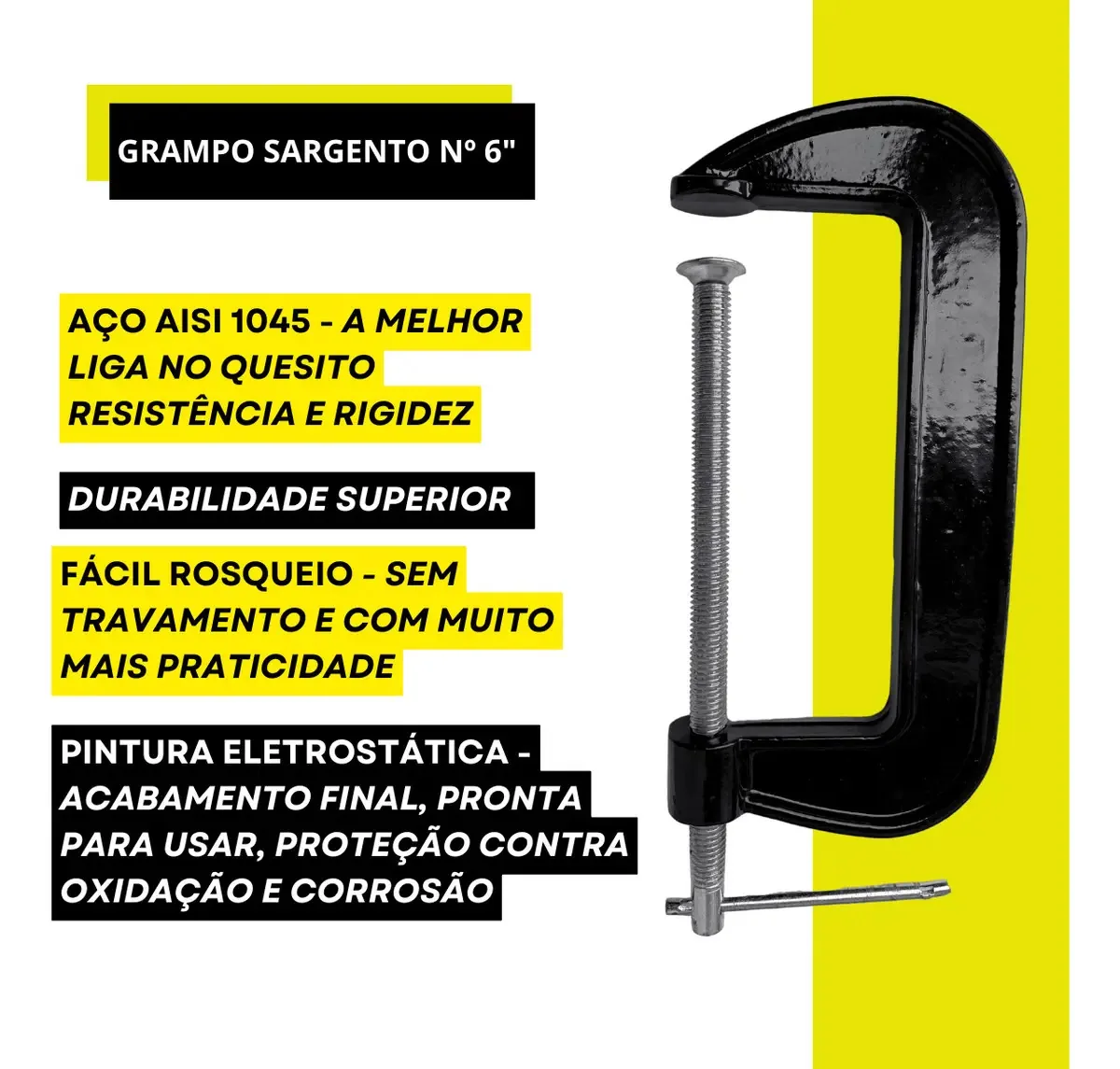 Grampo Sargento Tipo C Leve 6 Polegadas Tarza