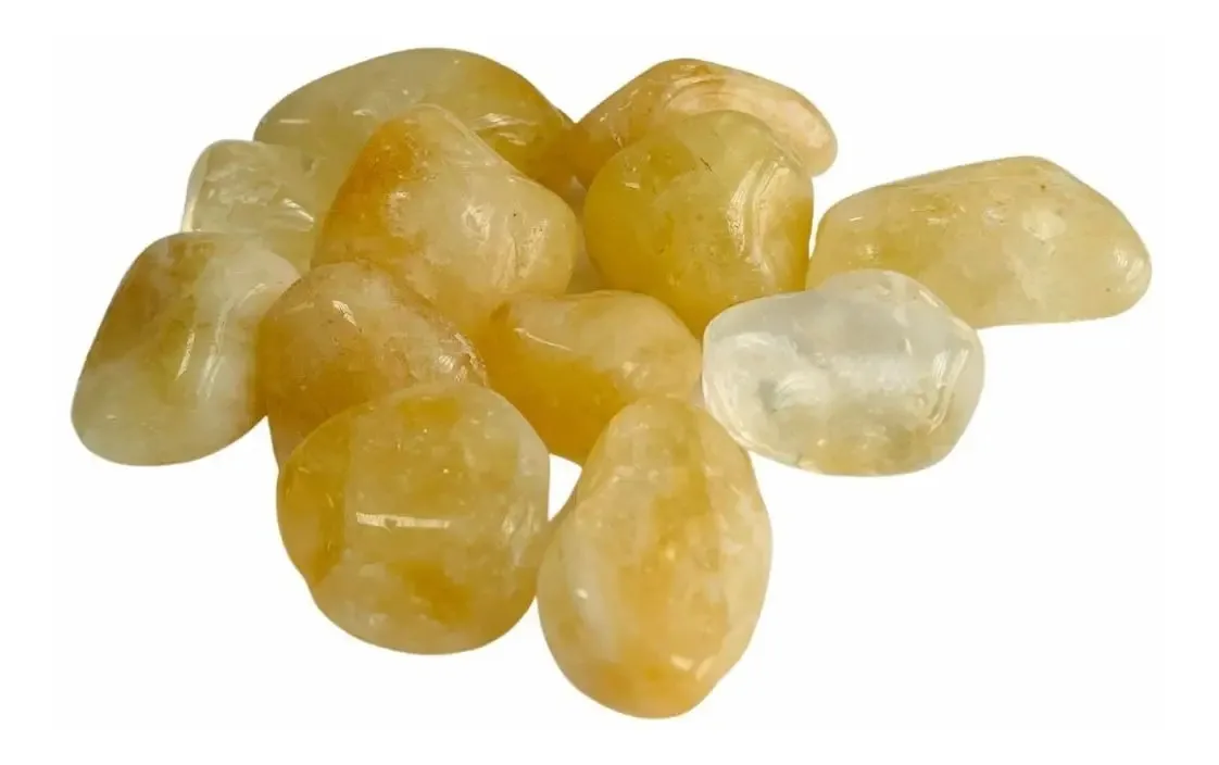Pedra Citrino Rolada Mandala Esoterica 200g Semipreciosa Amarela