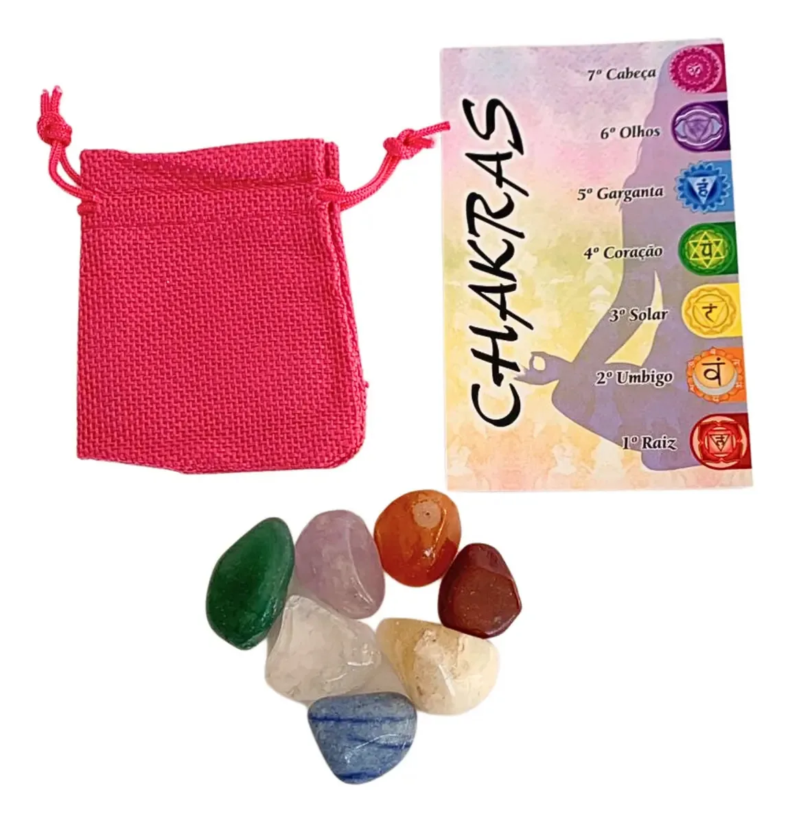 Pedras Dos Chakras Mandala Esoterica 7 Chakras Com Saquinho 3cm