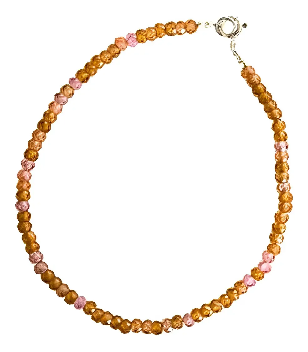 Pulseira Em Pedra Citrino Facetada
