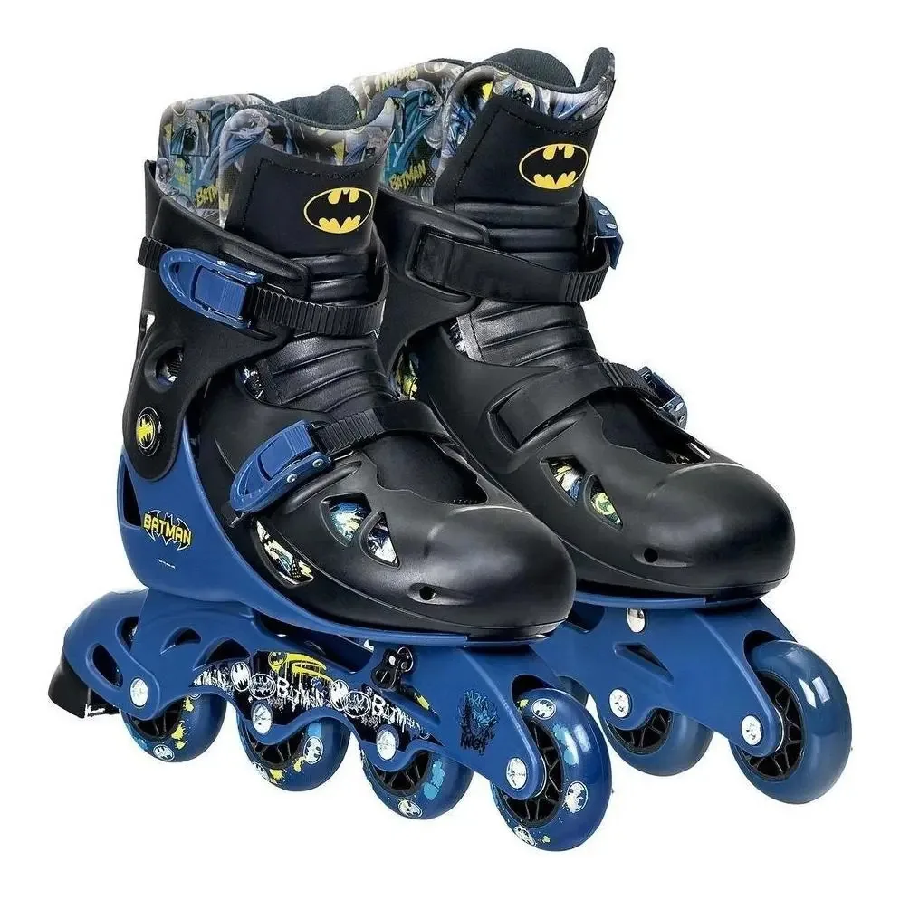 Batman Patins Ajustável 37 A 40 Completo Kit Segurança