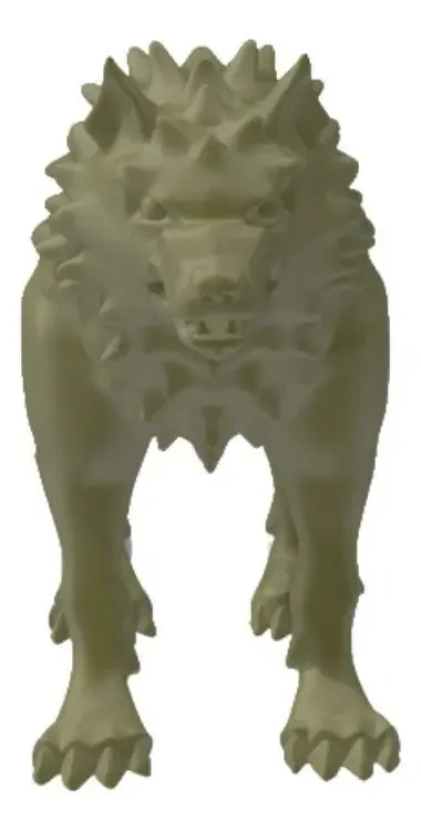 Decoração 3d Wolf Dourado 8,6x4,2x12,4cm