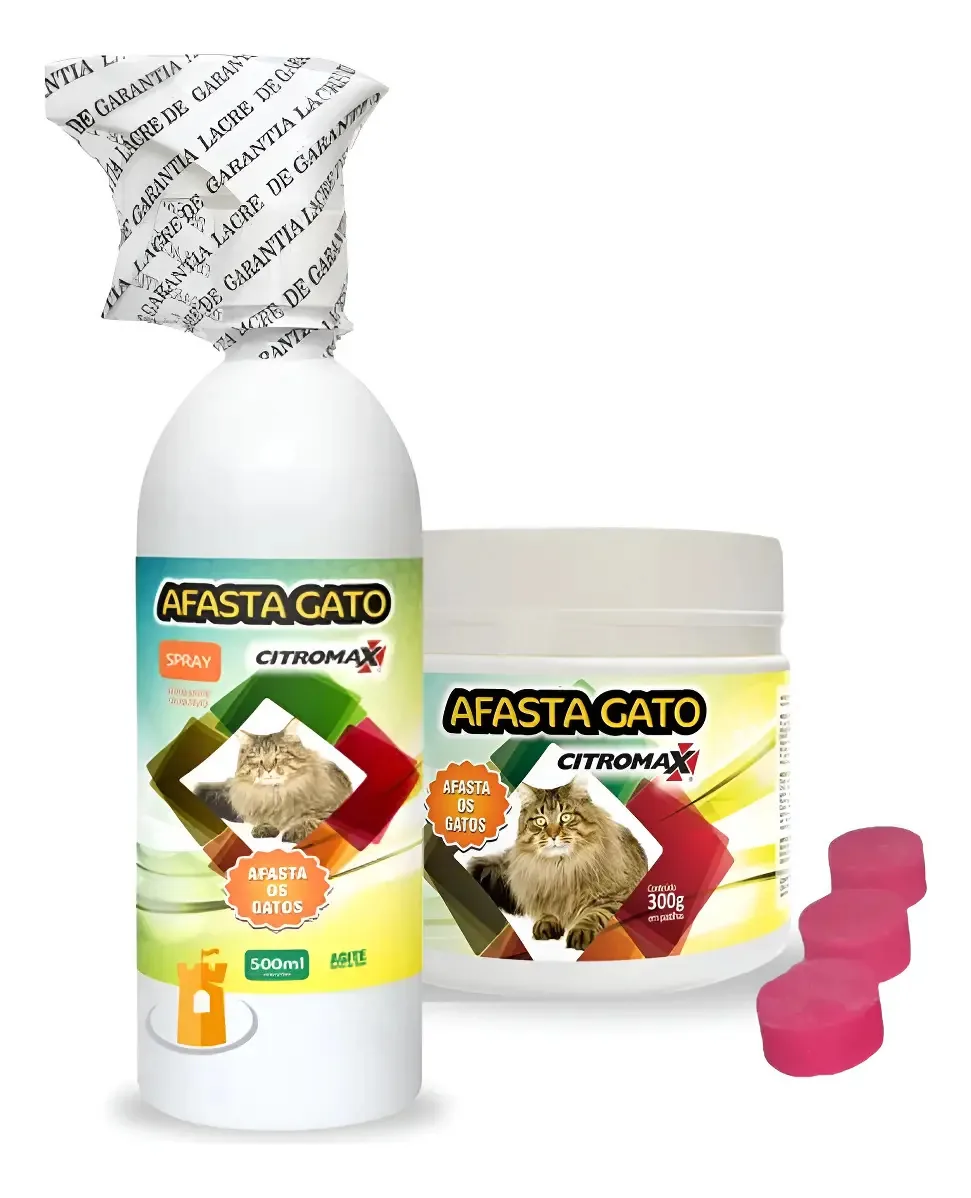 Kit 2 Repelentes Citromax Afasta Gato Pastilha + Spray