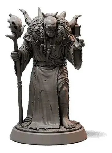 Miniatura Conspiração Orc Shaman Tamanho 20cm Rpg