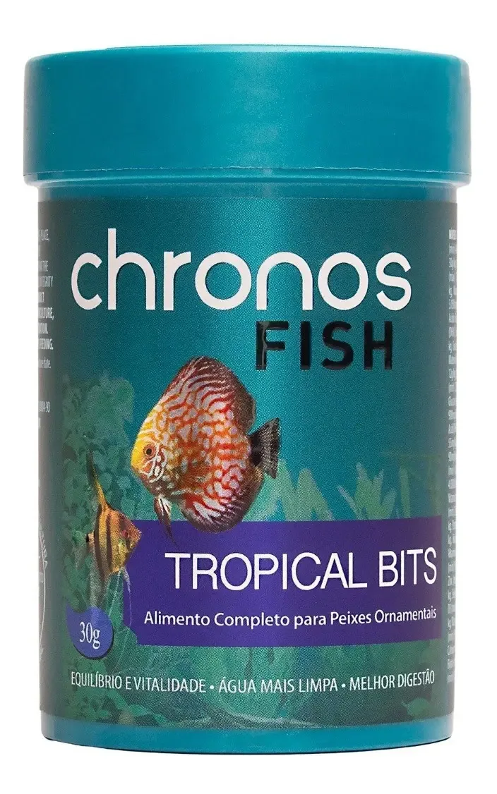 Ração Chronos Fish Tropical Bits 30g Para Peixes Ornamentais
