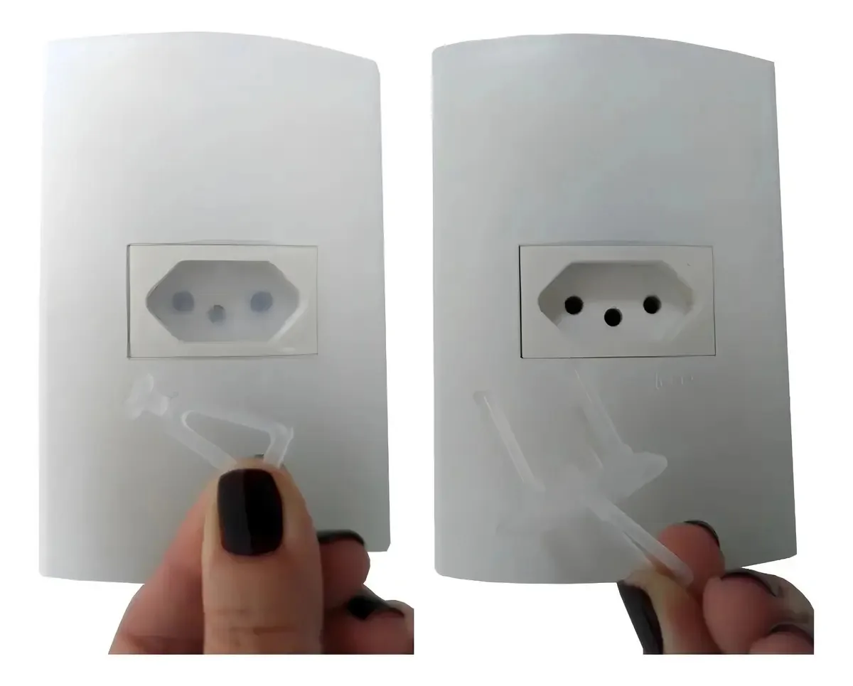 Kit Protetor de Tomada Transparente Para Bebê Com Chave de Segurança