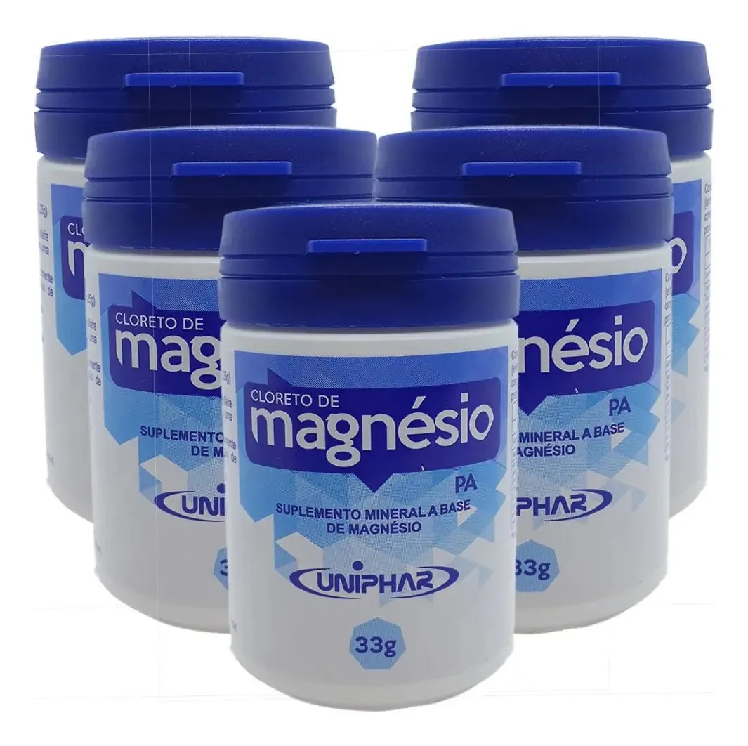 Kit 5 Cloreto De Magnésio P A 33g Uniphar