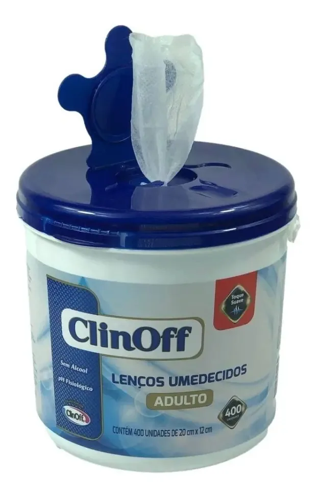 Lenços Umedecidos Adulto Clinoff Sem Álcool 400 Lenços