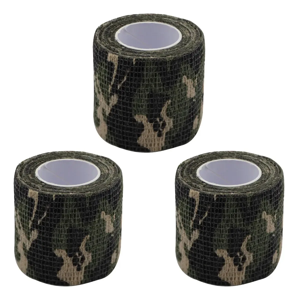Kit 3 Bandagens Látex 5cmx2m (5cmx4,50m Esticado) Cor Camuflada