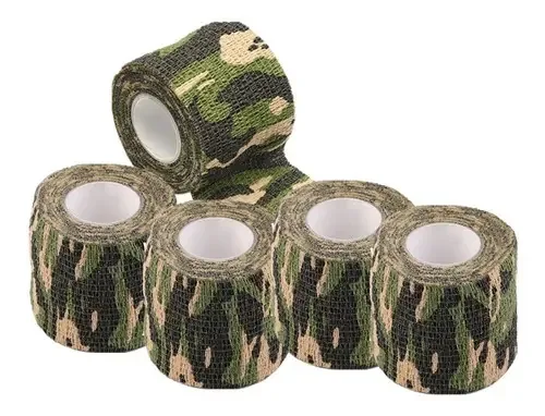 5uni Bandagem Camuflada Elástica Paintball Airsoft Proteção