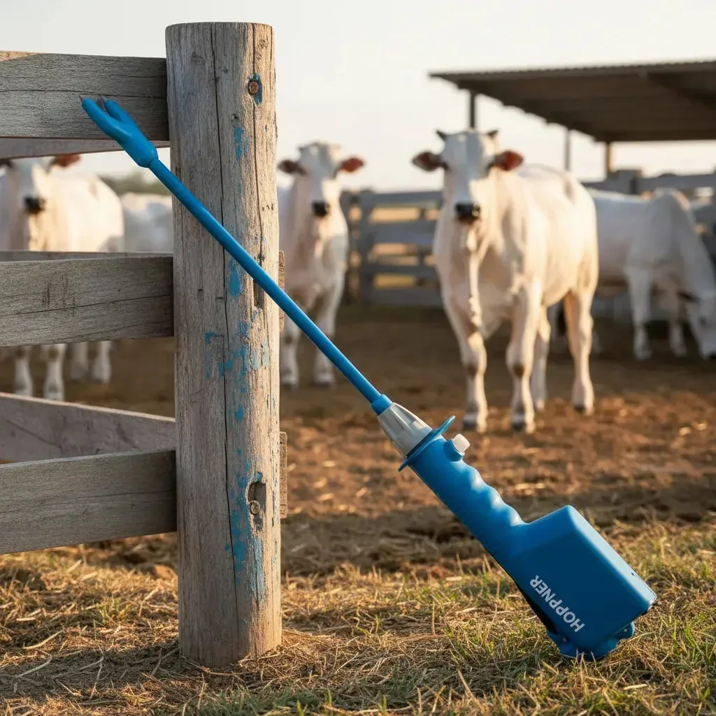 Bastão de Choque Hoppner Tocador para Gado Profissional, com Haste Flexível e Bateria Recarregável