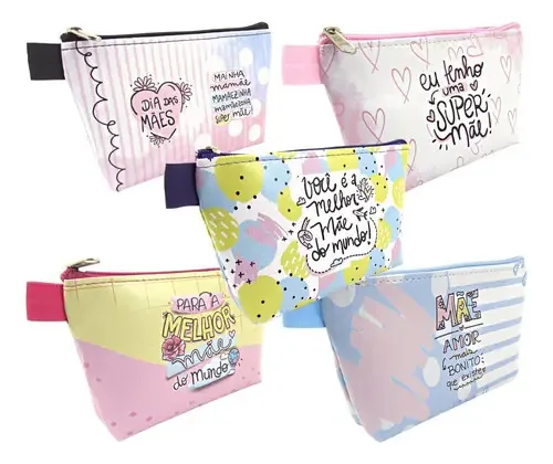 Kit 300 Necessaires Femininas Trapézio Pequena Dia Das Mães Cor Sortidos 60 De Cada Cor