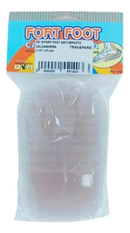 Palmilha Ortopédica para Calcanhar de Esporão de Silicone G Transparente