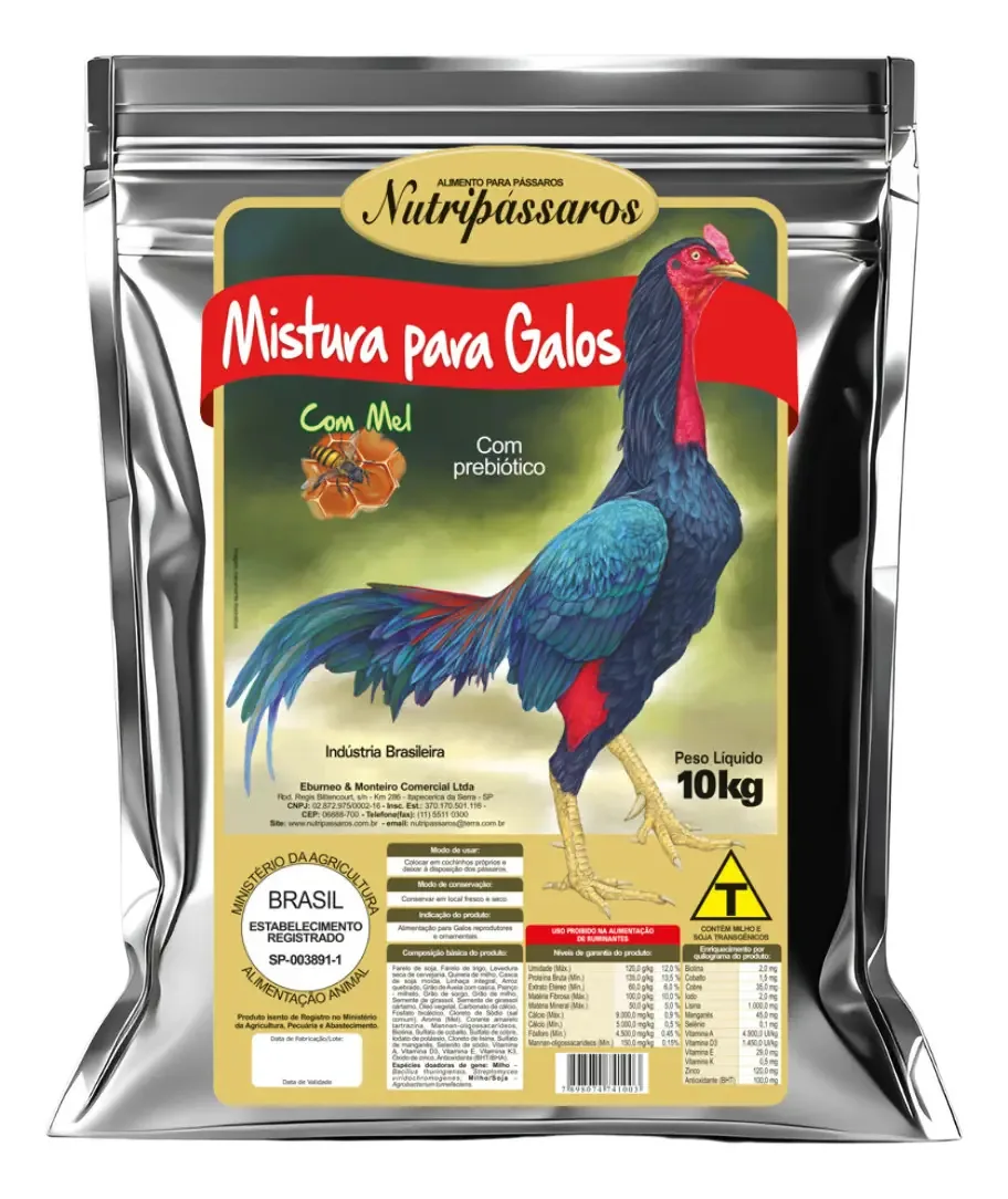 Ração Nutripassaros Para Galos 10 Kg
