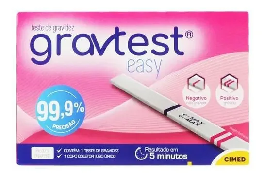 Kit Com 05 Unidades - Teste De Gravidez - Gravtest Easy