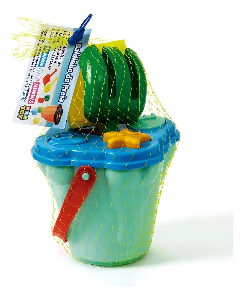 Baldinho De Praia Brinquedo Com Acessórios 9 Peças Infantil