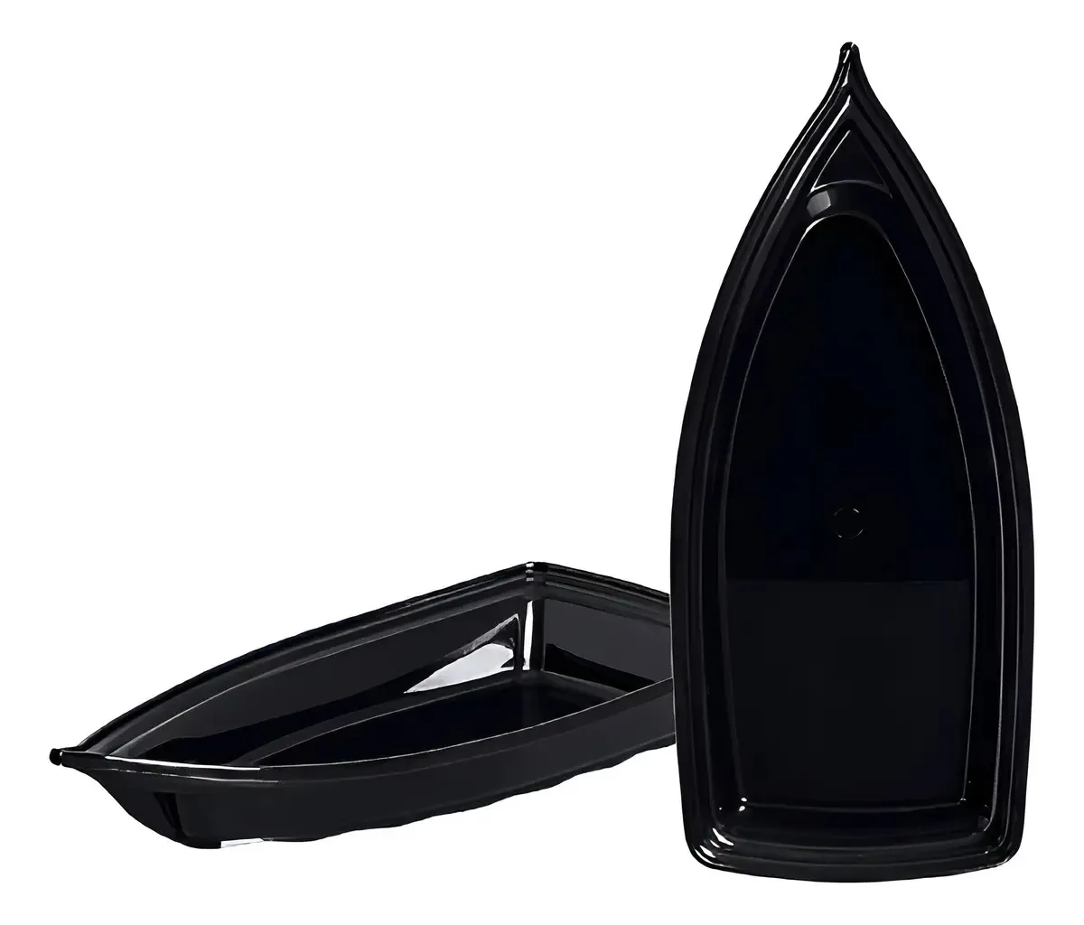 Kit 2 Barcas Para Açaí Sushi Bandeja 42cm Preto Três Triângulos