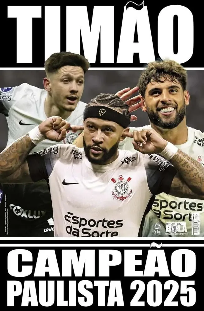 Revista Pôster Corinthians - Timão Campeão Paulista 2025