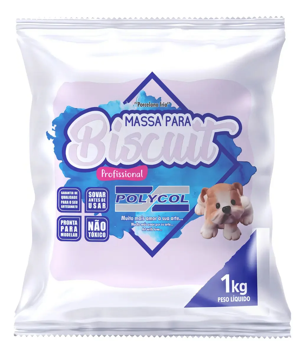 Massa De Biscuit Polycol Colorida Profissional Premium Cor Lilas Soninho